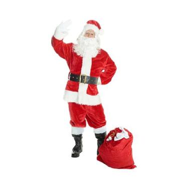 Imagem de Conjunto De Fantasia De Papai Noel Em Veludo Vermelho E Dourado Para H