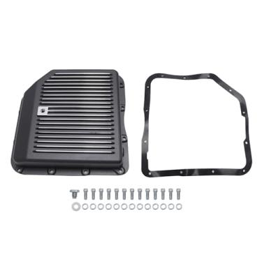 Imagem de Priprilod Cárter de óleo de transmissão com junta e parafusos com kit de plugue de drenagem adequado para GM TH250 TH250C TH350 TH350C, profundidade da panela 2-1/10.2 cm #SP8491BK