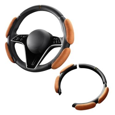 Imagem de FALVFUN 3 peças/conjunto de capa de volante de carro, protetor de direção de veículo antiderrapante segmentado, acessórios de capa de roda interna automotiva, universal para SUV, sedã, caminhão