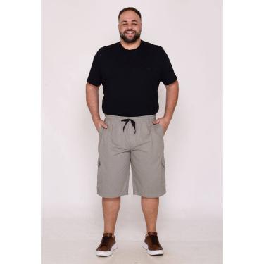 Imagem de Bermuda Macaw 7784 Cinza Claro Elástico Plus Size Sarja