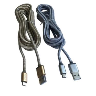 Imagem de Cabo Carregador Kaidi KD-310 3m - Opções Micro USB V8 e Tipo C - Carga Rápida