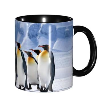 Imagem de Zeraoke Canecas de café criativas com estampa de pinguins no iceberg, personalizadas, presente para a família, tamanho de 325 ml, unissex