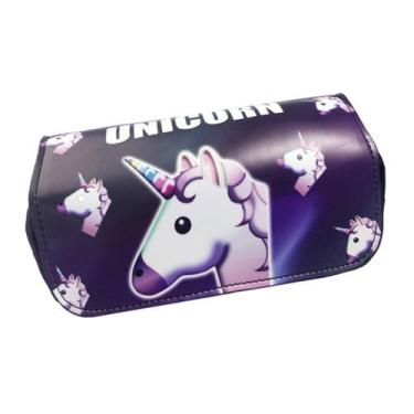 Imagem de Estojo para lápis Unicorns Cartoon Anime de poliéster de grande capaci