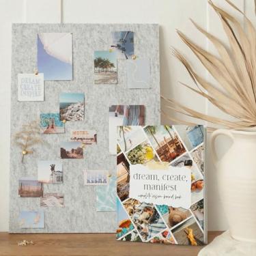 Imagem de Conjunto de livros Inspirational Vision Board - Quadro de feltro de boletim e kit de revistas de visão com imagens motivacionais, clip arts para liberar seus sonhos/objetivos - Quadro de feltro