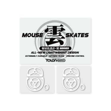 Imagem de TALONGAMES Patins de mouse para Logitech G PRO X Superlight 2 DEX, ultraleve, alta durabilidade, desempenho duradouro, baixo ruído, borda curvada, alta velocidade (série 「Tsubasa」, branco)