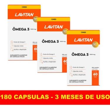 Imagem de Kit Ômega 3 Lavitan 60 Capsulas 1000mg Óleo de Peixe 3 meses de uso