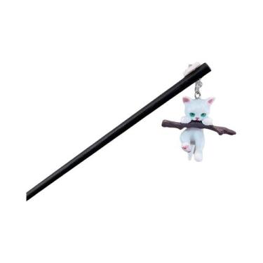 Imagem de Grampo De Cabelo De Madeira Com Flor E Franjas De Gato Para Mulheres, 