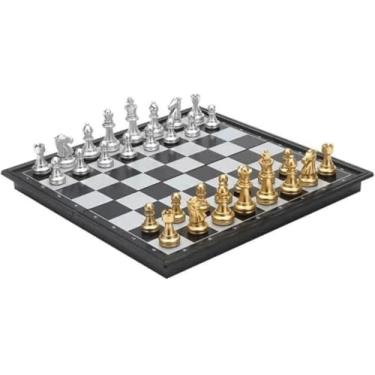 Imagem de Tabuleiro de Xadrez Magnético Dobrável 32cm – Peças Antideslizantes, Portátil e Educativo para Crianças e Adultos | Jogo de Estratégia Clássico