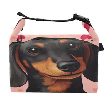 Imagem de STAYTOP Lancheira fofa para cães Dachshund com fivela de alça, lancheira isolada para meninos e meninas, lancheira térmica para trabalho escolar