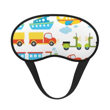 Imagem de Máscara de dormir blackout com estampa de transporte diversificado, máscara para os olhos, capa de luz macia, para dormir, meditação, viagem, ioga