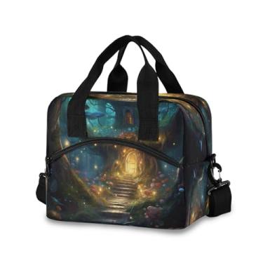 Imagem de Burbuja Fairy House Lancheira isolada para mulheres e homens, lancheira portátil com alça de ombro removível, lancheira para viagem, piquenique, escritório, trabalho