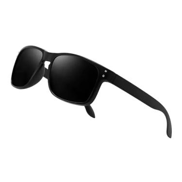 Imagem de Óculos Masculino De Sol Polarizado Square Vintage com Proteção UV400 (Preto)