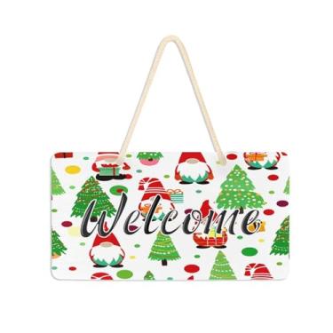 Imagem de Burbuja Placa de boas-vindas de gnomos para porta da frente, placa de boas-vindas de PVC para decoração de férias de casa de fazenda, 15 x 28 cm