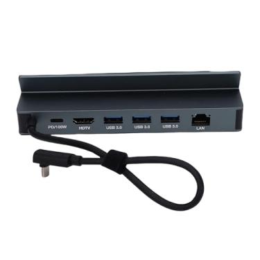 Imagem de Jectse Dock 6 Em 1, Estação de Acoplamento para ROG Ally Steam Deck Legion Go Com Portas 4K 60Hz HD 2.0 Gigabit Ethernet 100W PD de Carregamento USB A 3.0