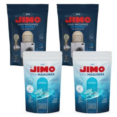 Imagem de Kit 2 Lava Máquinas De Lavar Louça 4x17g + 2 Lava Máquinas De Roupas 4x20g Pastilhas Concentradas Hidrossolúvel Removedor De Resíduos