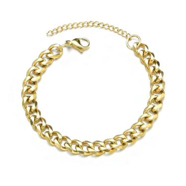 Imagem de Pulseira masculina - design de corrente ousada, acessório de metal em vários tons, One Size, Aço inoxidável, Sem Pedra Preciosa