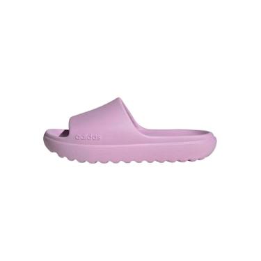 Imagem de adidas Sandália unissex Adilette Lumia Slide para adultos, Bliss Lilac/Bliss Lilac/Bliss Lilac, 9 Women/8 Men