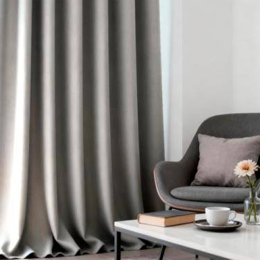 Imagem de Camesa Cortina Eclipse Blackout 100% de bloqueio da luz 1 painel de 210X250cm Cinza
