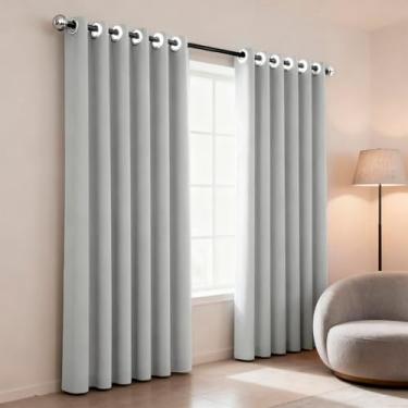 Imagem de Camesa Cortina Eclipse Blackout 100% de bloqueio da luz 2 painéis de 260X230cm Branco