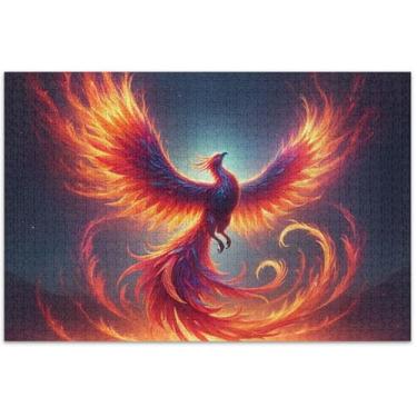 Imagem de Quebra-cabeça Phoenix pássaros deslumbrantes adultos 500 peças arte animal flor homens presentes únicos amigos família jogos, 50 x 37 centímetros