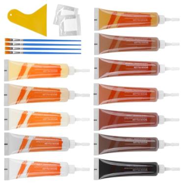 Imagem de Kit de reparo de madeira - Enchimento de madeira de 12 cores, kit de reparo de piso de vinil laminado - reparo de arranhões, rachaduras, furos em portas, pisos, mesas e armários de madeira