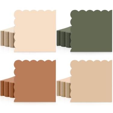 Imagem de Guardanapos descartáveis em verde sálvia e marrom, decorações de chá de bebê da floresta, tema animal, guardanapo recortado, verde e marrom, guardanapos de papel para casamento, aniversário, chá de