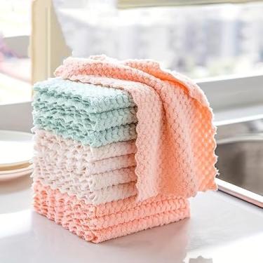 Imagem de Pacote com 20 panos de cozinha, panos de prato de microfibra, panos de prato de veludo coral super absorventes, panos de limpeza premium, toalhas de prato de secagem rápida com óleo antiaderente
