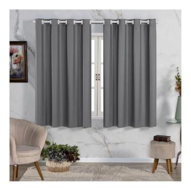 Imagem de Cortina Blackout PVC com Voil 2.80m x 1.80m - Bloqueio 100% de Luz + Translúcido, Impermeável e Privacidade, Ideal para Sala, Quarto e Escritório, Design Elegante e Prático (CINZA)