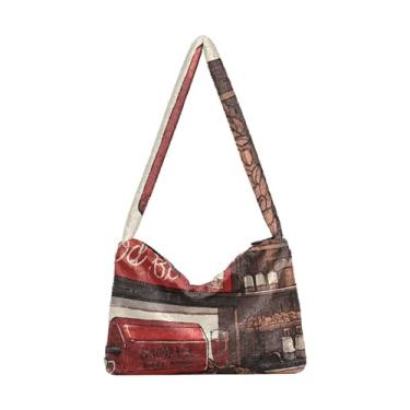 Imagem de Cute Dog Stay Paw Sitive Bolsa de ombro feminina, sacola com zíper e alça de ombro, bolsas de outono, Console de máquina de café vermelho, One Size