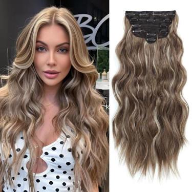 Imagem de Extensões de cabelo Clip in AMGPT 6PCS Long Wavy Curly 50cm