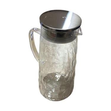 Imagem de Jarra De Vidro Hannover 1,5L Com Tampa Hermética Em Inox Para Água Suc