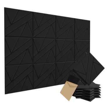 Imagem de Pacote com 15 painéis acústicos de parede – 12 x 30,5 cm seashot Art Painéis acústicos, painéis acústicos decorativos, painéis de parede com absorção de som para casa, escritório, estúdio de gravação