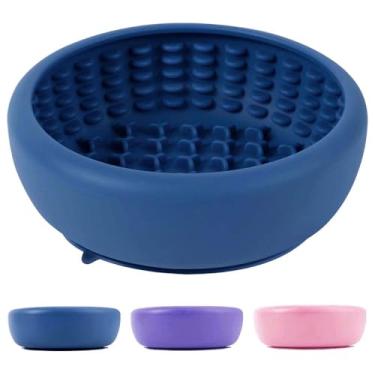 Imagem de Tigela para lamber cães, tigela antiderrapante ZOURYNUA para cães com alimentador lento, tapete de enriquecimento para distração, alívio da ansiedade, freezer, silicone livre de BPA e lavável na