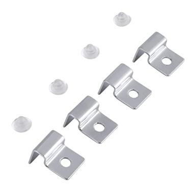 Imagem de YOUTHINK 4 PCS Clipes de Cobertura de Aquário, Suportes de Suporte de Tampa de Vidro Ajustáveis ​​com Almofada de Silicone, Material de Aço Inoxidável, Ajuste 6/8/10/12 Mm de Espessura de (8mm)
