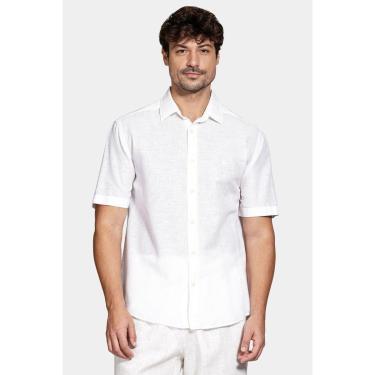 Imagem de Camisa Aramis Manga Curta Regular Linho Algodão Branco-Masculino
