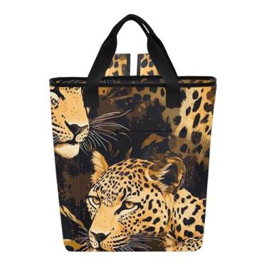 Imagem de Bolsa térmica Wild Leopard Jungle Brown com 36 latas e laterais macias à prova de vazamento para almoço