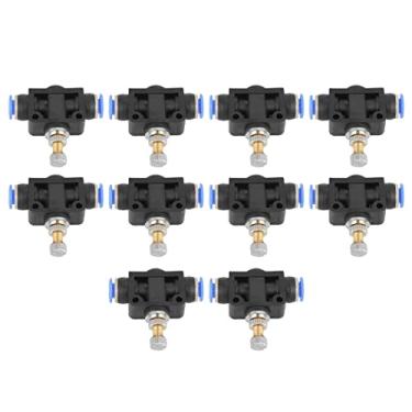 Imagem de Luqeeg Controlador de Velocidade Push-in Regulador de Fluxo de Ar Pneumático de 6 Mm Conector de Válvula Durável para Equipamentos de Automação, Pacote de 10 para Controle de Velocidade do Cilindro