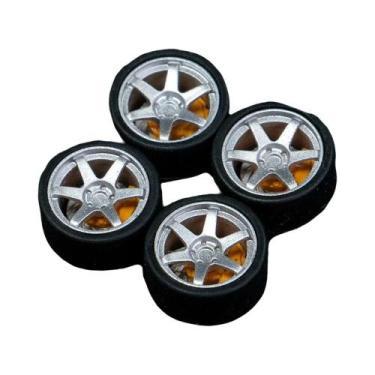 Imagem de Rodas De Resina Em Escala 1:64 Com Pneus De Borracha Para Hot Wheels M