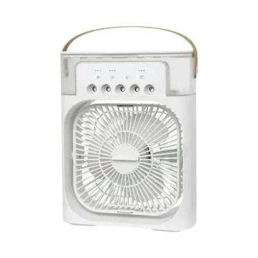 Imagem de Ventilador Elétrico Portátil USB Com Umidificador E Luz Noturna LED De