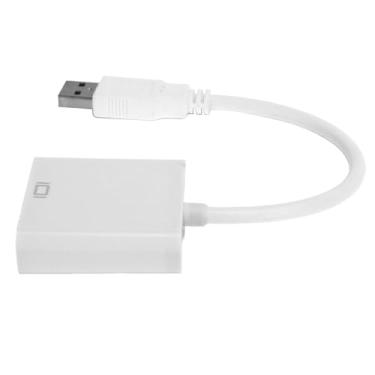 Imagem de Generic Cabo Adaptador USB3.0 para VGA de Alta Velocidade 5Gbps HD 1080P Conversor para Projetor de Monitor de PC, Plug and Play (Branco)