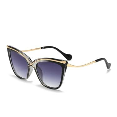 Imagem de HPIRME Óculos femininos retrô com armação grande (Estilo 6169-C10)