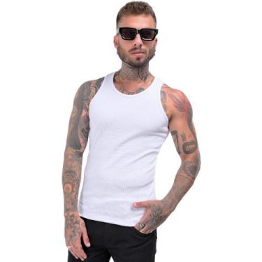 Imagem de Camiseta Regata Basica Americana Justa Canelada Masculina Slim Fit Gol