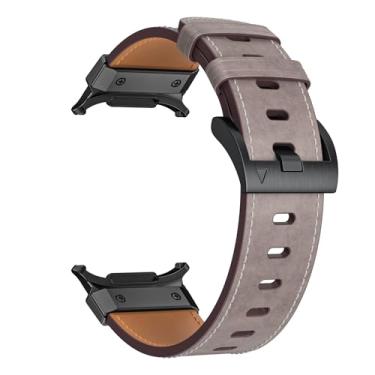 Imagem de KKFAUS Pulseira esportiva para Samsung Galaxy Watch Ultra de 47 mm, acessórios de couro bovino para Galaxy Watch 7 Ultra (cinza)