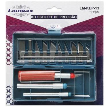 Imagem de Kit Estilete Precisão 16 Pçs Estojo Magnético Tipo Bisturi - LANMAX