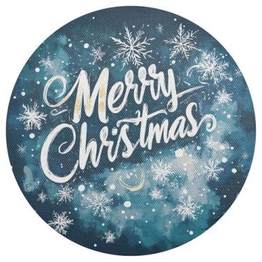 Imagem de xigua Jogo americano redondo para árvore de Natal, conjunto de 1, tapete de mesa redondo antiderrapante resistente ao calor, tapetes de mesa de 48 cm para decoração de cozinha, jantar e festa