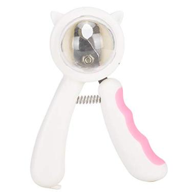 Imagem de SIWOTED Pet Unhas Clipper Tesoura Cortador Trimmer ABS de aço inoxidável à prova de respingos para cães e gatos (Rosa)
