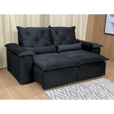 Imagem de Sofá Retrátil Reclinável 2,50 m Preto 204 Athenas - MASTER