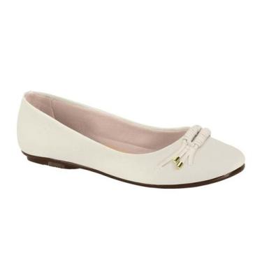 Imagem de Sapatilha Feminino Bico Redondo Moleca 5094.1604-, Np branco off, 36