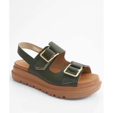 Imagem de Sandália Flatform Feminina Fivela Modare Verde-18123, Verde, 36