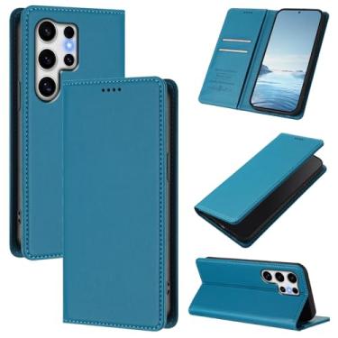 Imagem de Capa carteira fina para Samsung Galaxy S26 Ultra com capa flip magnética, compartimentos para cartões e suporte, bloqueio RFID, compatível com carregamento sem fio, capa protetora à prova de choque